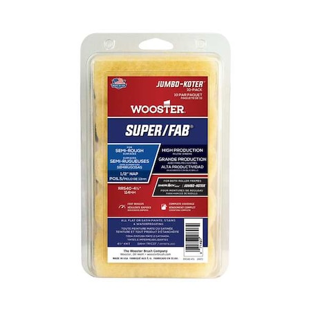 Wooster 4-1/2" Mini Paint Roller Cover, 1/2" Nap, Knit Fabric RR540