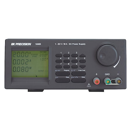 B&K Precision DC Power Supply, 100/240V AC, 20V DC, 200W, 10A, Benchtop 1696B