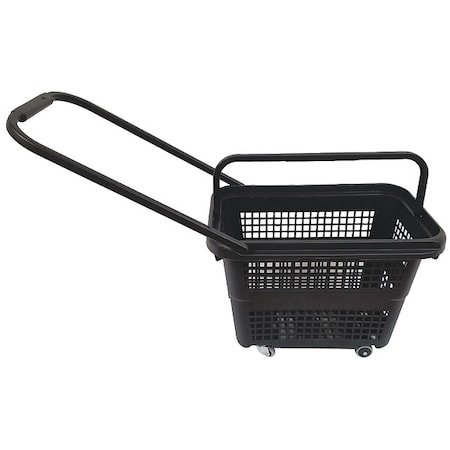 Shopping Basket Rolling Hand Basket, PP, Black, 14 11/64 in 114325NEG0