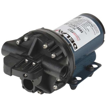 Delavan Fluid Power Diaphragm Pump, Polypropylene, Santoprene, 12VDC, 5 GPM 5850-201C-SB