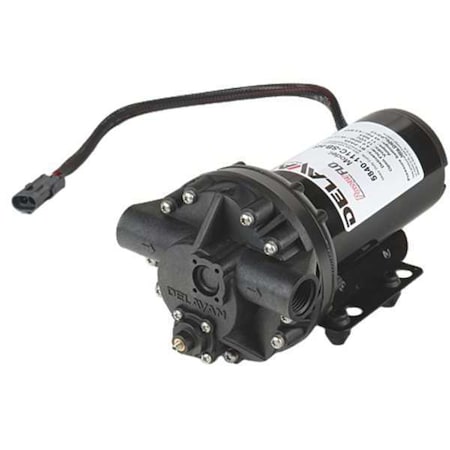 Delavan Fluid Power Diaphragm Pump, Polypropylene, Santoprene, 12VDC, 4.0 GPM 140 Degrees F 5840-111C-SB-HS