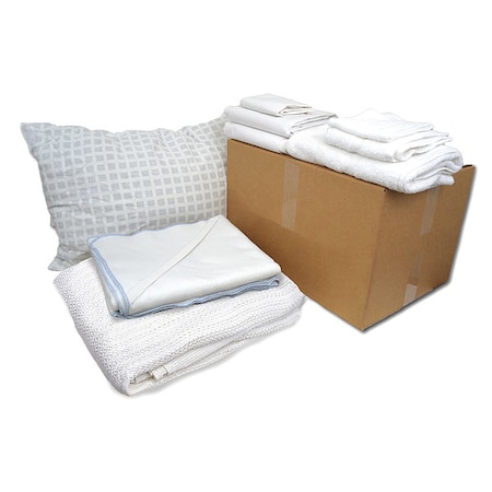 R & R Textile Bedding and Bath Kit, Cotton, White WWX90002