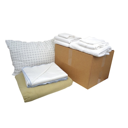 R & R Textile Bedding and Bath Kit, Fleece, Beige; White WWX90004