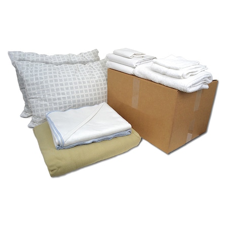 R & R Textile Bedding and Bath Kit, Fleece, Beige; White WWX90009