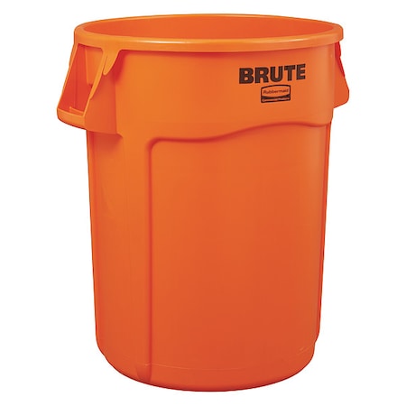 Rubbermaid Commercial BRUTE 44 gal Round Heavy Duty Plastic Can, Orange, None, Plastic 2119307