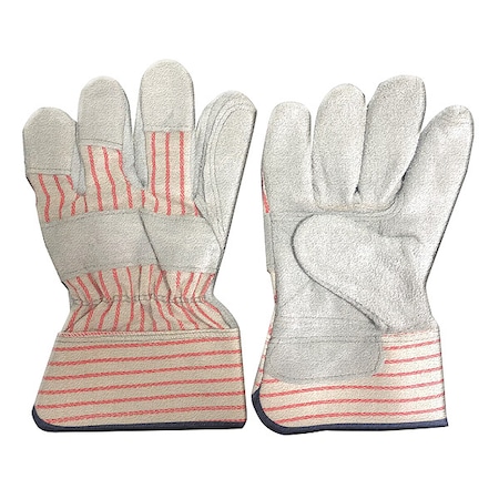 Condor Leather Gloves, Cowhide, Safety Cuff, Wing Thumb, Gray, XL, 1 PR 55NN32