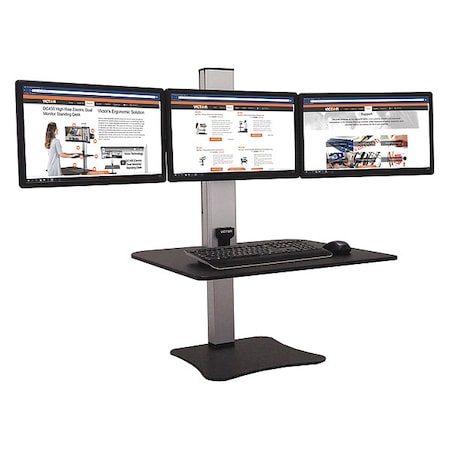 Victor Technology Standing Desk Electric Triple Monitor Standing Desk, 23" D X 28" W X DC475