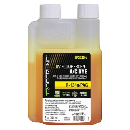 TRACERLINE UV Leak Detection Dye, 8 oz. Size TP3820-8