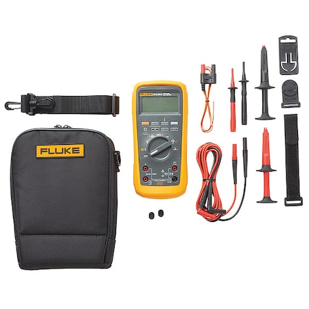 Fluke Digital Multimeter, LCD, 10 A, CAT III 1000V; CAT I 600V Safety Rating FLUKE-87V-MAX/E2 KIT