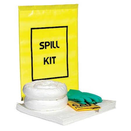 Spilltech Spill Kit, 4 gal Volume Absorbed per Kit, Bag, Yellow, 16 SPKO-YTB