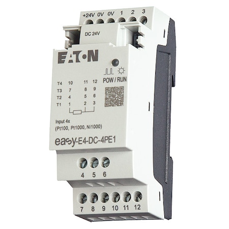 Eaton I/O Module, 20.4 to 28.8V DC, 4 Inputs EASY-E4-DC-4PE1