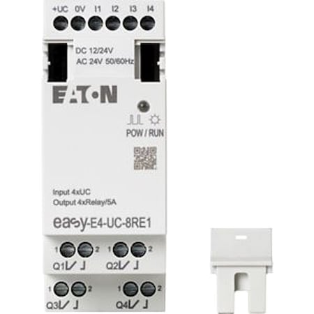 Eaton I/O Module, 4 Inputs, 4 Outputs EASY-E4-UC-8RE1