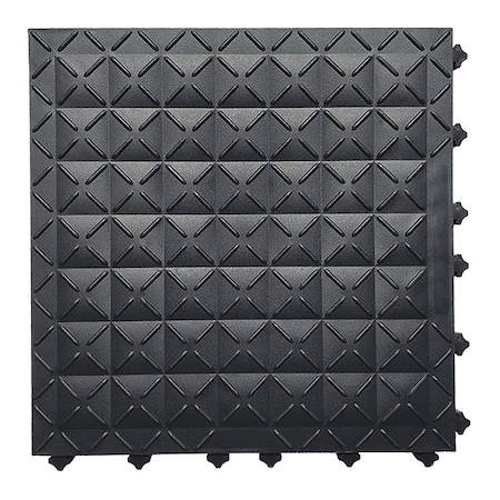 Ergo Advantage Safe-Flex Interlocking Antifatigue Mat Tile, 1 in Thickness, 18 in L, 10 PK AM1-B