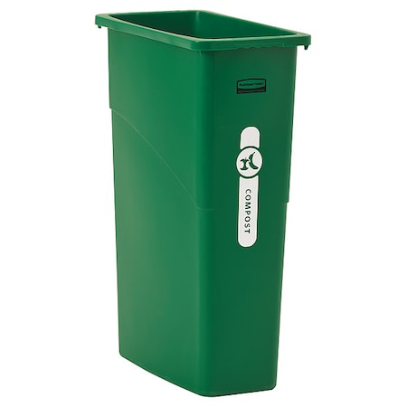 RUBBERMAID COMMERCIAL PRODUCTS 23 gal Rectangular Refuse and Compost ...