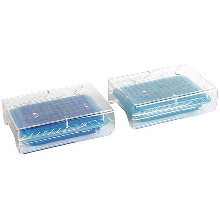Heathrow Scientific PCR Cooler, 96 Well, Lt Blue/Dk Bl, PK2 120728