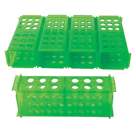 Heathrow Scientific Clinical 4-Way Rack, Green, pk5, PK 5 120686