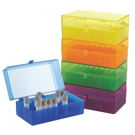 Heathrow Scientific Hngd Tube Storage Box, Assrtd, 50-Well, PK5 120033