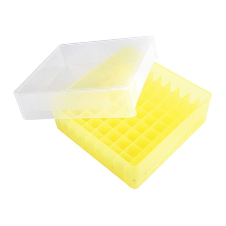 Heathrow Scientific Tube Storage Box, Yellow, 81-Well, PK5 120038
