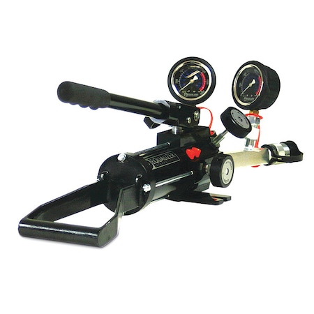 Enerpac HP350DMIN, Two Speed, Twin Port, Hydraulic Sealed Hand Pump with Gauge, Adaptor, 18.3 in3 Usable Oil HP350DMIN