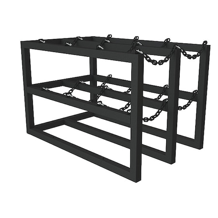 DURHAM MFG Gas Cylinder Rack, Steel Tubing, 48" D GCRV-304830-08T