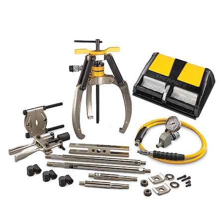 Enerpac LGHMS310A, 10 Ton, 3 Jaw, Hydraulic Lock-Grip Master Puller Set with Air Pump LGHMS310A
