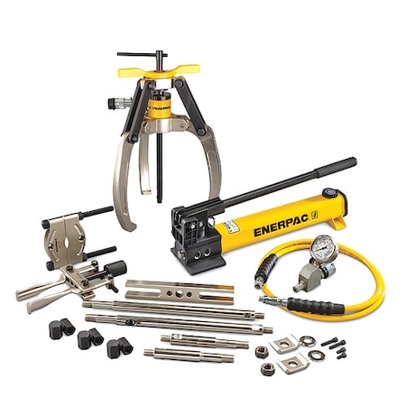 Enerpac LGHMS310H, 10 Ton, 3 Jaw, Hydraulic Lock-Grip Master Puller Set with Hand Pump LGHMS310H
