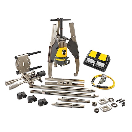 Enerpac LGHMS364A, 64 Ton, 3 Jaw, Hydraulic Lock-Grip Master Puller Set with Air Pump LGHMS364A