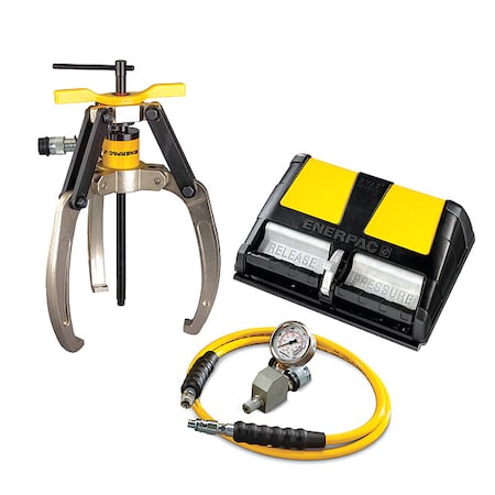Enerpac LGHS310A, 10 Ton, 3 Jaw, Hydraulic Lock-Grip Puller Set with Air Pump LGHS310A