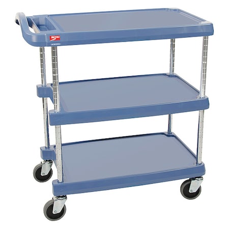 Instock Laboratory Utility Cart, Polymer, 3 Shelves, 31 1/2 in L, 18 3/8 in W, 35 1/2 in H GRMY1627-34BU