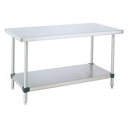Instock Work Table, Stainless Steel, Stainless Steel Frame, 96 in W, Silver GRWT309FS