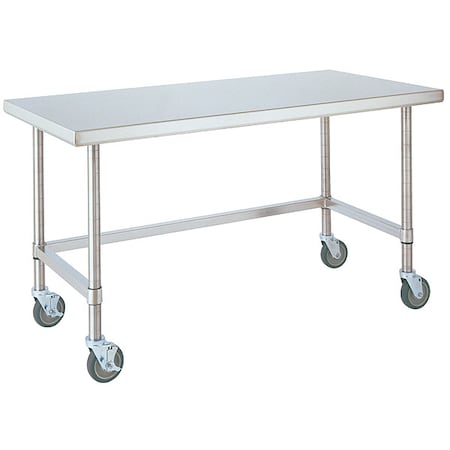 Instock Table, Stainless Steel, Stainless Steel Frame, 60 in W, Silver GRMWT306US