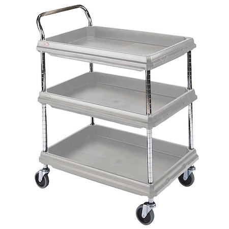 Instock Laboratory Utility Deep Ledge Cart, Polymer, 3 Shelves, 39 1/2 in L, 27 in W, 33 1/4 in H GRBC2636-3DG