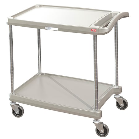 Instock Laboratory Utility Cart, Polymer, 2 Shelves, 40 1/4 in L, 27 3/4 in W, 36 7/8 in H GRMY2636-25G