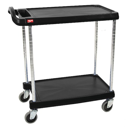 Instock Laboratory Utility Cart, Polymer, 2 Shelves, 34 3/8 in L, 23 1/2 in W, 35 1/2 in H GRMY2030-24BL
