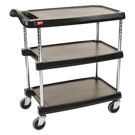 Instock Laboratory Utility Cart, Polymer, 3 Shelves, 40 1/4 in L, 27 3/4 in W, 36 7/8 in H GRMY2636-35BL
