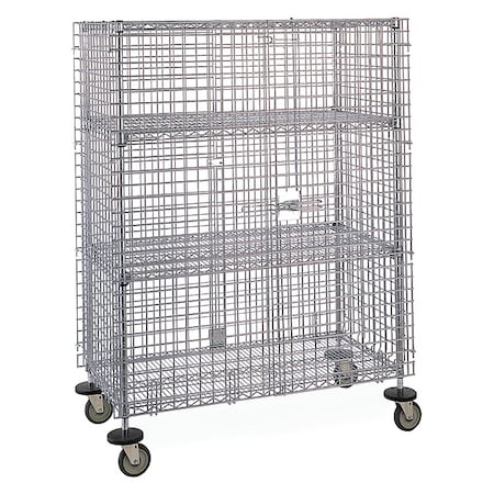 Instock Mobile Security Cart, 24 in W x 48 in L x 5 3/4 ft H, 4 Shelves GRMJSEC55