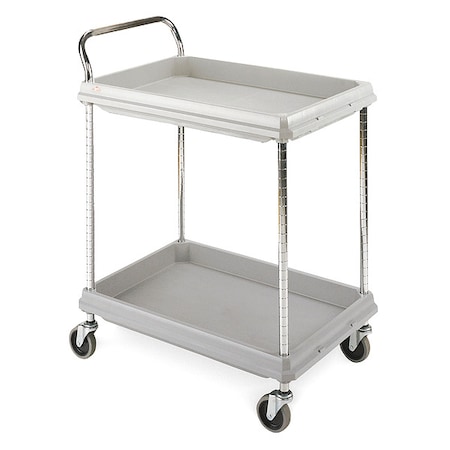 Instock Laboratory Utility Deep Ledge Cart, Polymer, 2 Shelves, 39 1/2 in L, 27 in W, 33 1/4 in H GRBC2636-2DG
