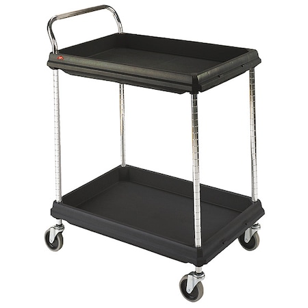Instock Laboratory Utility Deep Ledge Cart, Polymer, 2 Shelves, 33 3/4 in L, 21 1/2 in W, 33 1/4 in H GRBC2030-2DBL