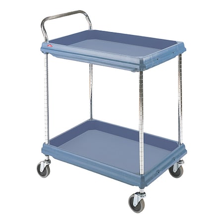 Instock Laboratory Utility Deep Ledge Cart, Polymer, 2 Shelves, 33 3/4 in L, 21 1/2 in W, 33 1/4 in H GRBC2030-2DMB