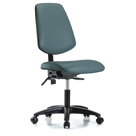 Zoro Select Cleanroom Chair, Vinyl, Blue, 19 in to 24 in Seat Height GRVDHCH-MB-RG-RC-8546