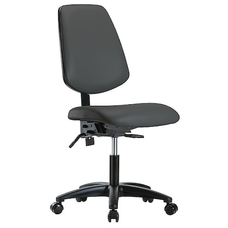 Zoro Select Cleanroom Chair, Vinyl, Gray, 19 in to 24 in Seat Height GRVDHCH-MB-RG-RC-8605
