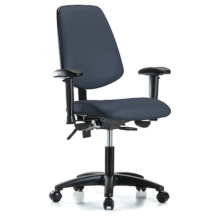 Zoro Select Cleanroom Chair, Vinyl, Navy, 19 in to 24 in Seat Height GRVDHCH-MB-RG-RC-8582A1