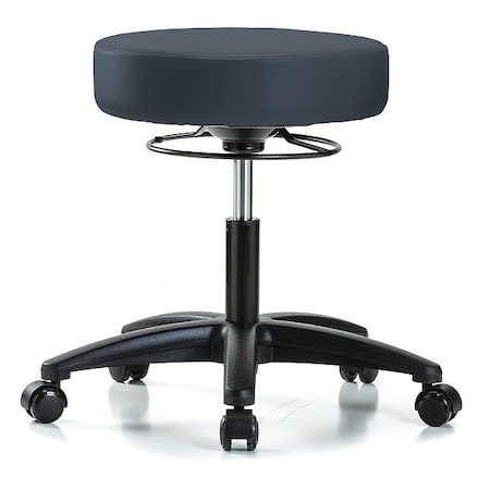 Zoro Select ESD Cleanroom Stool, Vinyl, Navy, 18 in to 23 in Seat Height GRVDHSO-RG-RC-8582