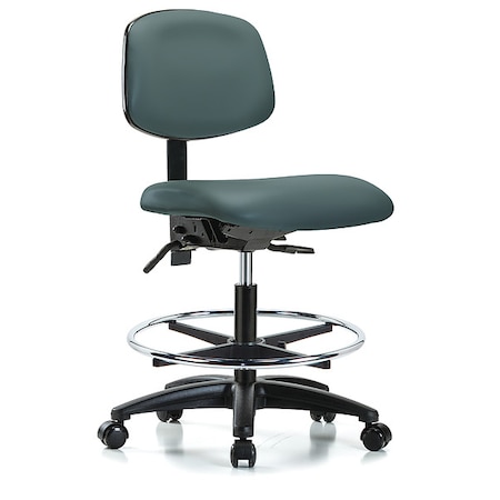 Zoro Select Cleanroom Chair, Vinyl, Blue, 22 in to 29 in Seat Height GRVMBCH-RG-CF-RC-8546