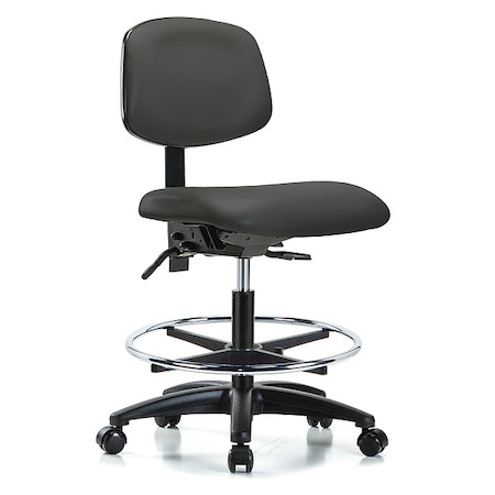 Zoro Select Cleanroom Chair, Vinyl, Gray, 22 in to 29 in Seat Height GRVMBCH-RG-CF-RC-8605