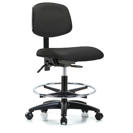 Zoro Select Cleanroom Chair, Vinyl, Black, 22 in to 29 in Seat Height GRVMBCH-RG-CF-RC-8540
