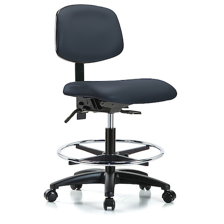 Zoro Select Cleanroom Chair, Vinyl, Navy, 22 in to 29 in Seat Height GRVMBCH-RG-CF-RC-8582