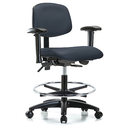 Zoro Select Cleanroom Chair, Vinyl, Navy, 22 in to 29 in Seat Height GRVMBCH-RG-CF-RC-8582A1