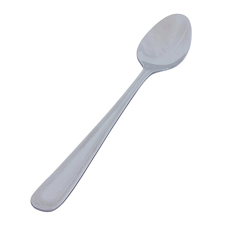 Crestware Ice Tea Spoon, 7 1/2 in L, Silver, PK12 PER112