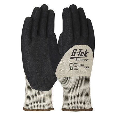 Pip Cut-Resistant Glove, Cut Level A4 , Dipped , Foam Nitrile , Sandy , XL 12 PK 15-215/XL